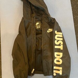 Nike Kids Black Raincoat with Slogan